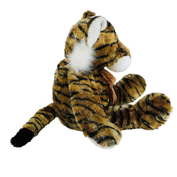 VTG Kellytoy Tiger Orange Striped Stuffed Animal 21” Plush Bow Tie Cuddle Toy - Picture 4 of 13